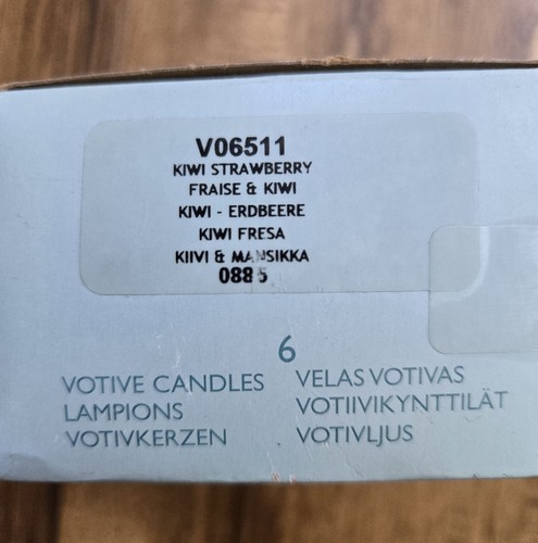 Party Lite Box of 6 Votive Candles KIWI/STRAWBERRY Scent NIB Mod V06511 VTG 90's - Picture 2 of 13