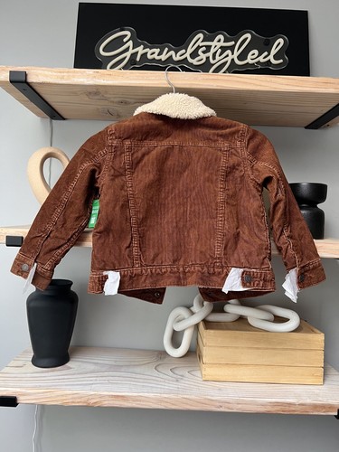 NWT Gap Kids Sherpa Lined Corduroy Jacket Size XS 4/5 Y Sable Brown - Picture 6 of 6