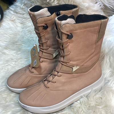 Ecco Prima loft Bio NWT no box Tan Leather water restraint boots shoe 8 - 8.5