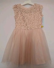 Girls Cat  Jack Pink Short Sleeve Sequence Party Dress Small 4/5 