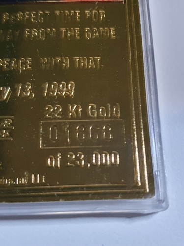 1999 Upper Deck Michael Jordan 22K GOLD /23000 Final Farewell - Rare - Picture 3 of 5