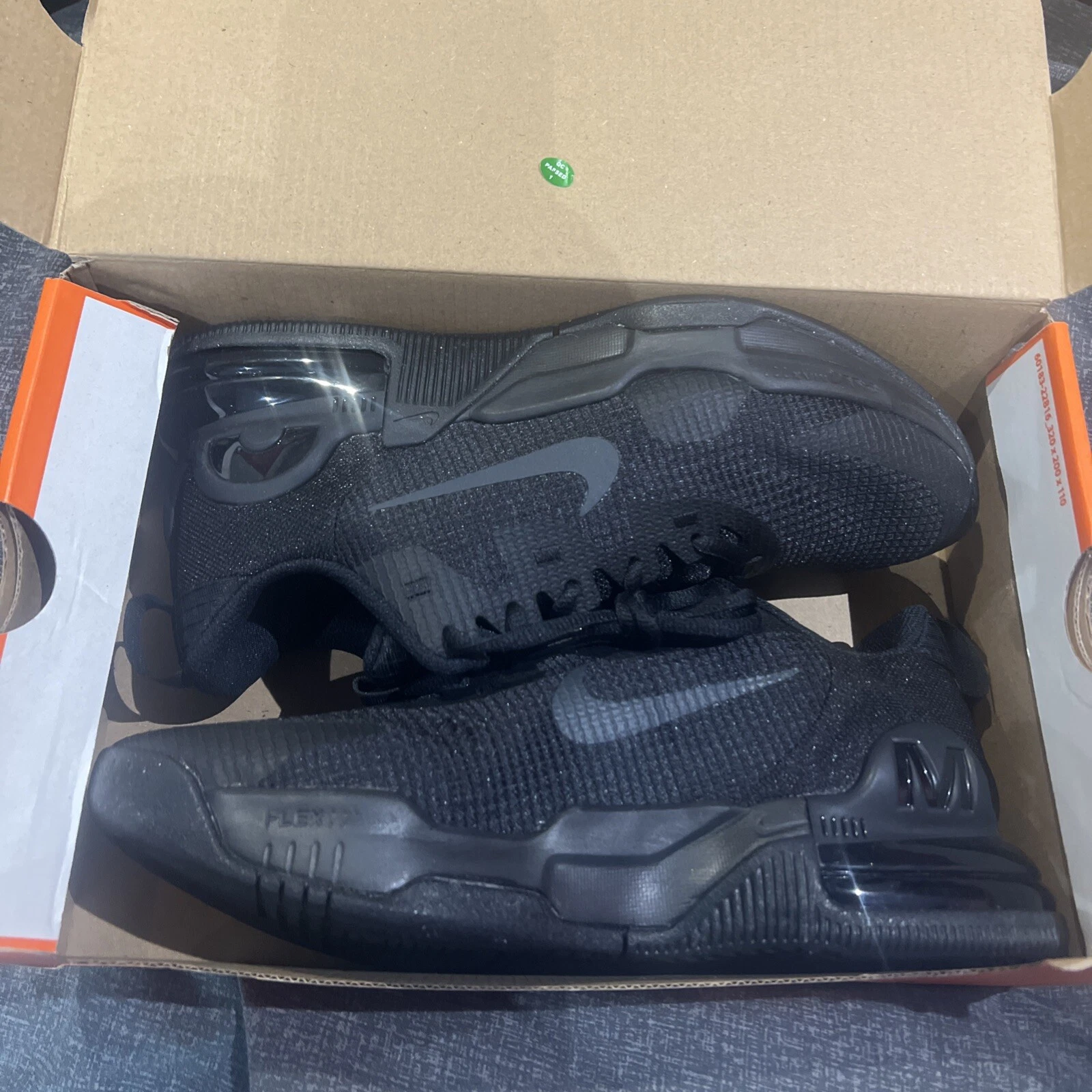 Nike Air Max Alpha Trainer 5 Triple Black Scarpe da Ginnastica UK 7.5 Uomo Running