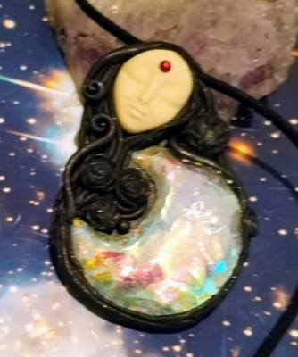 Hekate. Hecate Statue Figurine Witch Necklace. Goddess of Magic Pendant
