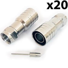 20x PRO Outdoor CT165 WF165 F Type Hex Crimp Connector Plug Thick Coax Cable
