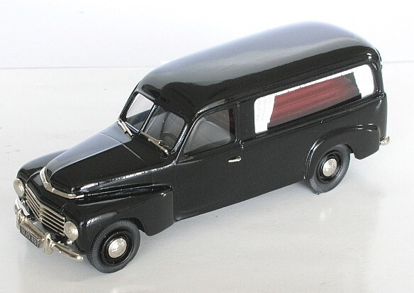 wonderful whitemetal-modelcar VOLVO PV445 LWB  HEARSE 1957 - black - 1/43
