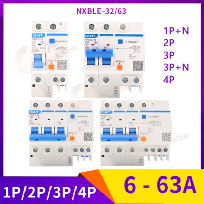Pole Residual Circuit Breaker NXBLE Series 1P+N 3P+N 2P 3P 4P AC 6A - 125AMP