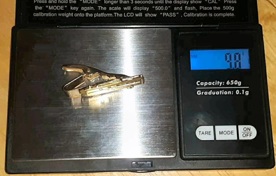 SUPER RARO - Clip de broche de corbata de diamante genuino oro 10K antiguo vintage ELECTROLUX Foto 4 de 4