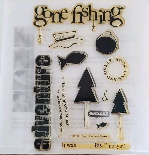 Close To My Heart Hook, Line And Sinker Clear Acrylic Stamps C1236