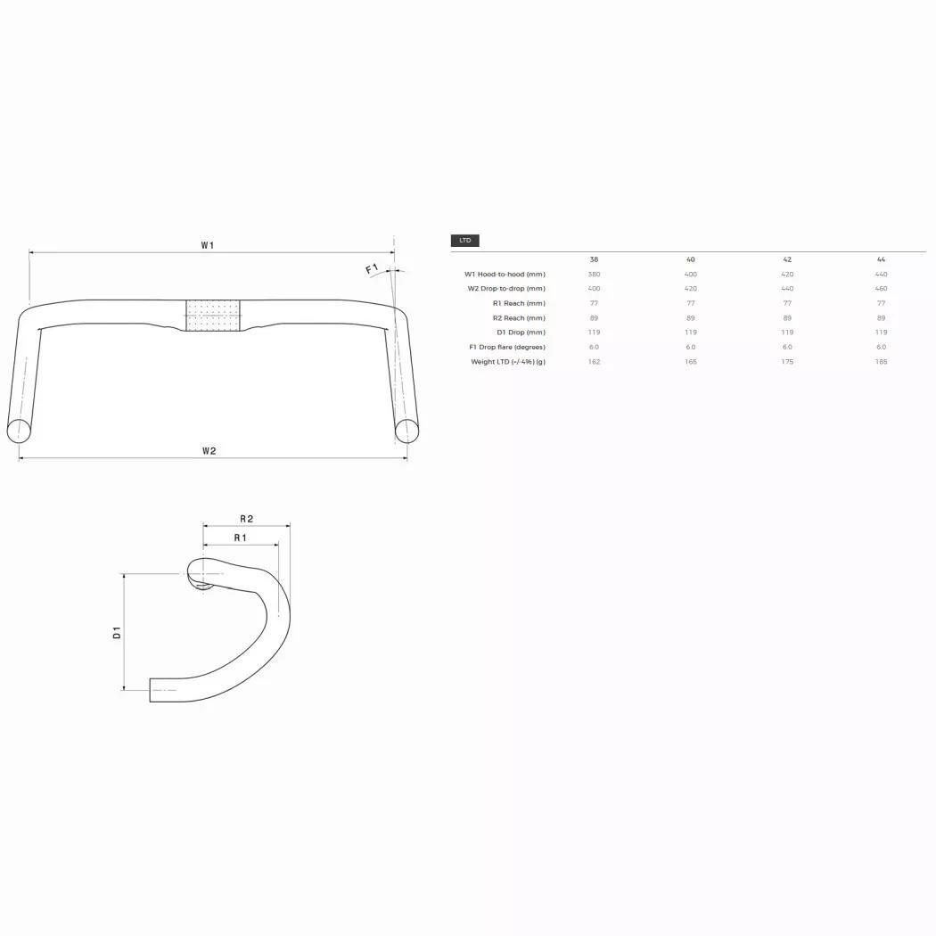 3T Superergo LTD Stealth Black Carbon Road Handlebar 31.8 x 380