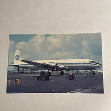 Vintage Postcard Pan American Airways Douglas DC6B Airplane Aviation Chrome