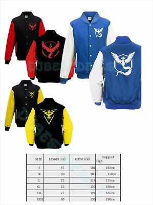 Men's Anime Pokemon lightweight Sweater button closure coat casual Jacket Sport 