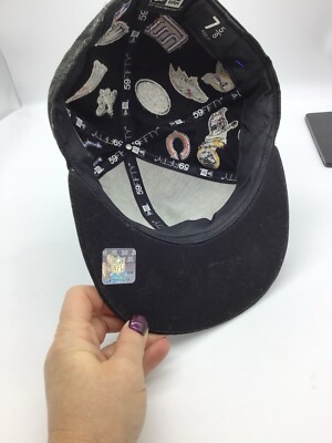 New Era x NFL All Over Logo Patch 59Fifty Fitted Hat Cap Black