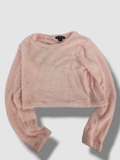  80 Flowers By Zoe Kids Girl's Pink Fuzzy Long Sleeve Pullover Sweater Size XL