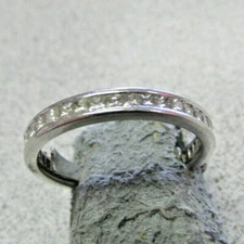 Estate 2.00 ctw Princess Cut Diamond Eternity Ring Size 6 or 5.5 with Sizer Bar