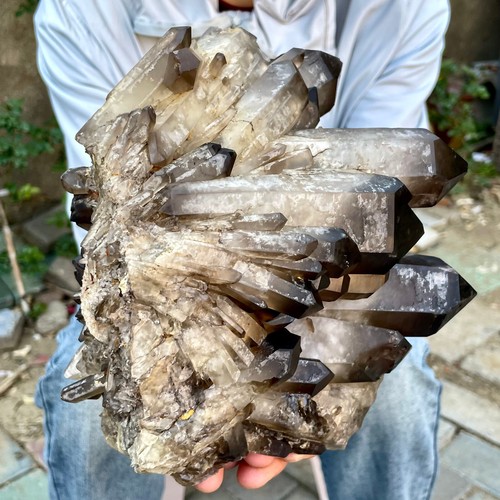 7.84LB Natural Tawny black Crystal Quartz Crystal Cluster Mineral Specimen Heal - 第 13/17 張圖片