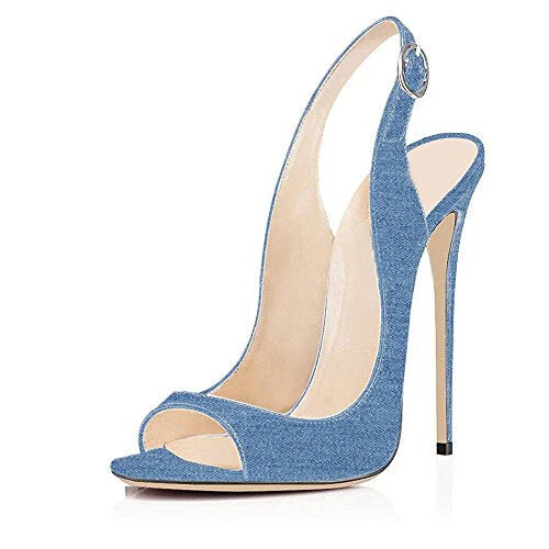 Women Round Toes Super High Heels Fashion Sandals Fish Mouth Stiletto High Heels - Image 2 of 4