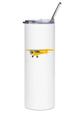 Piper Cub Stainless Steel Water Tumbler with straw - 20oz.