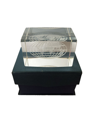 Globus Welt Länder Laser geschnittenes Glas 3'' Briefbeschwerer & Box - KOSTENLOSER VERSAND