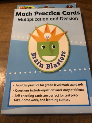 Edupress Math Practice Cards Grade 4-5 Multiplication and Division NEW SEALED