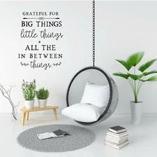 GRATEFUL FOR ALL THINGS Vinyl Wall Decal Words Lettering Quote Decor Home