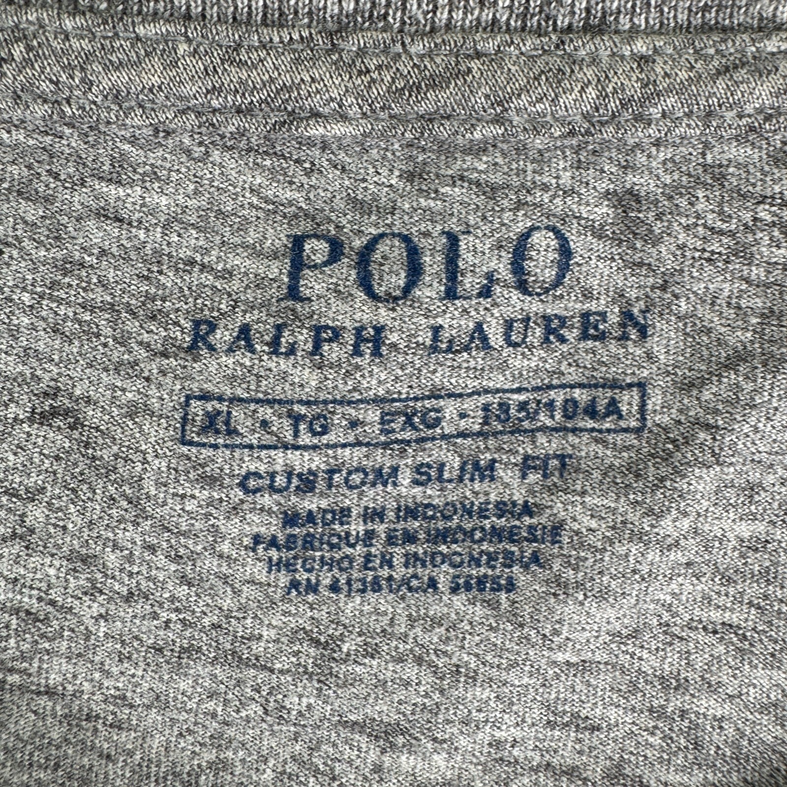 Polo Ralph Lauren Camicia Uomo XL Grigio Manica Lunga Blu Pony Y2K Boxy Preppy