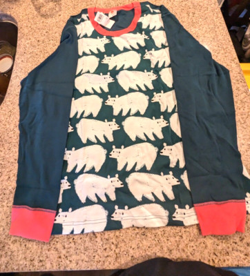 Bister Organic Cotton Cub Long Sleeve Adult Pajama top Green / Pink Size XL