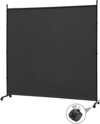 6FT Single Panel Room Divider with Wheels,Rolling Fabric Room Dividers for Parti