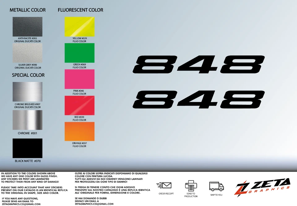 2 pegatinas carenado Ducati 848 Foto 4 de 4