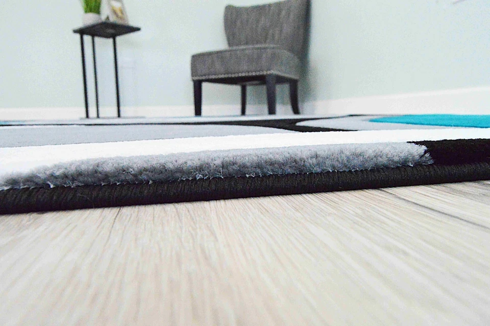 Premium Hand Carved Thick Plush Pile Modern Abstract Contemporary Geometric Rug - Image 3 of 4