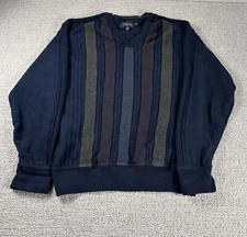 Vintage Tosani Striped 3D Knit Sweater Blue Men’s Size Medium