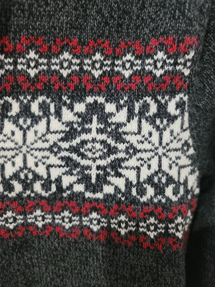 Suéter Urban Pipeline Niños Gris Talla M 1/4 Cremallera Tejido Suave L/S Patrón Fair Isle Foto 3 de 4