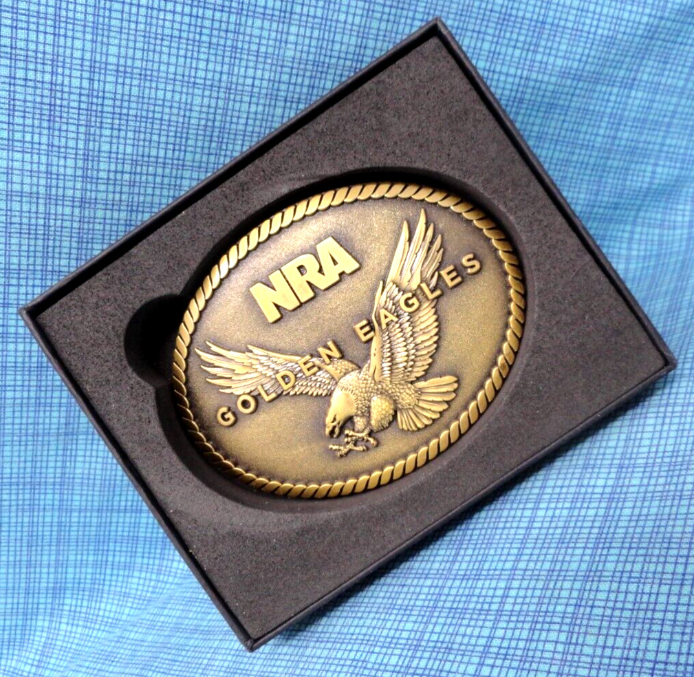 NRA Golden Eagles Member Belt Buckle Gun Rights 2… - image 1