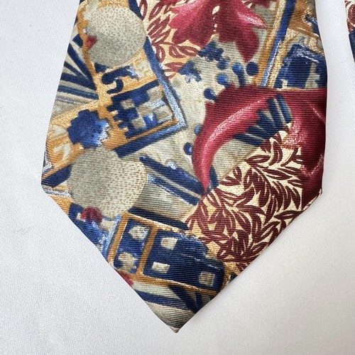 Stylish 100% Silk Tie with Vibrant Floral Pattern Made in the USA  - Picture 2 of 3