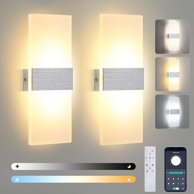 2er Set Lightsjoy 12W LED Wandleuchte Up Down dimmbar App + Fernbedienung   Nage