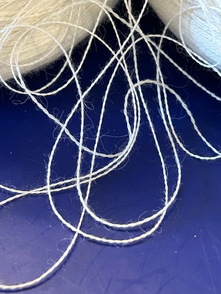 Lot 2 Spool Cone Peru LACE Soft Super Baby Alpaca Yarn 2lb 4oz 1046gr 0012 White - Image 2 of 4