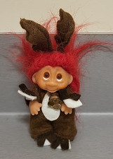 VTG DAM 1995 Troll Reindeer in Removable Felt Costume Christmas collector 3 inch