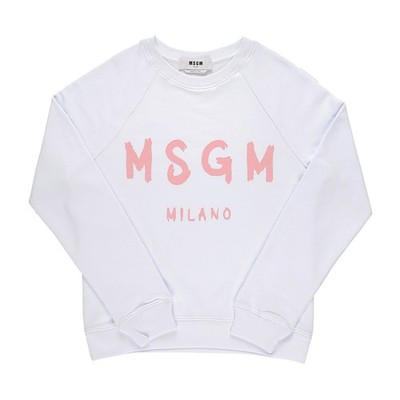 MSGM Brushed Logo Women's Sweatshirt 3741MDM513 247799 01A White