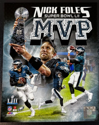 Nick Foles Philadelphia Eagles Super Bowl LII MVP 8x10 Photo Lombardi ...