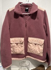 The North Face Womens M Royal Arch Pink Fleece Jacket Full Zip Coat Wild Ginger
