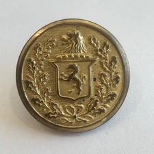 Vintage Superior Quality Lion Crest Shield Brass Blazer Button 1.11”