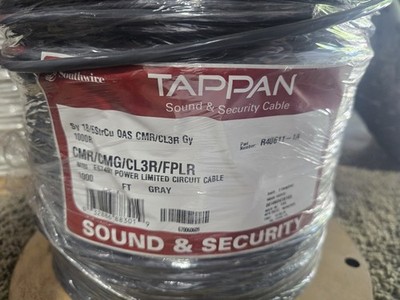 50ft 18/6 Tappan 18ga OAS CMR/CMG/CL3R/FPLR PVC Wire Gray