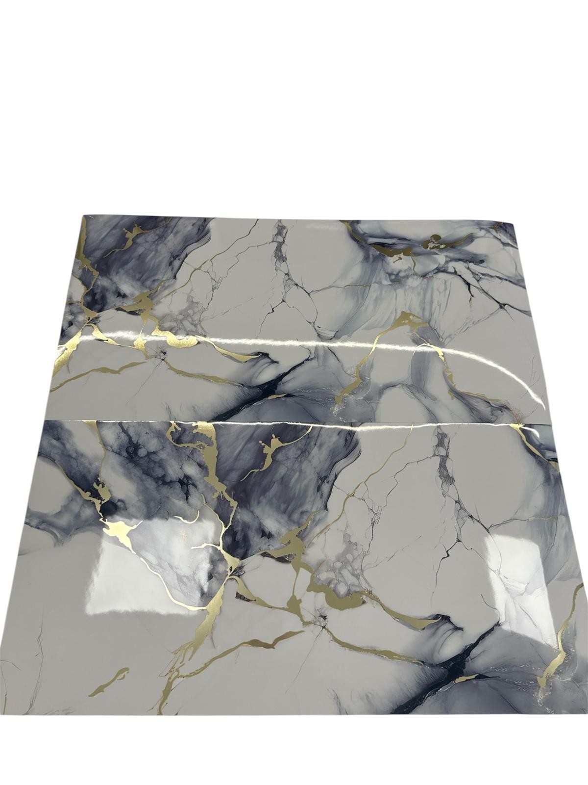 Kit 10 Pannelli PVC 30x60 Adesivi Marmo Blu Oro | Rivestimento High-Tech