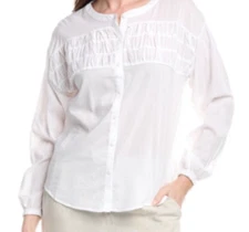 NWT Splendid White Katerina Long Sleeve Shirt Size Medium MSRP $148