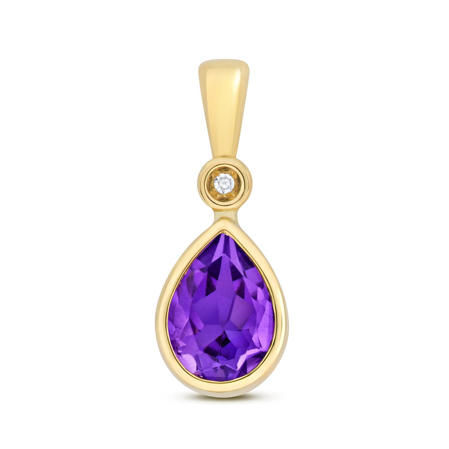 Pendentif améthyste et diamant en or 375/1000, un bijou de prestige pour femme