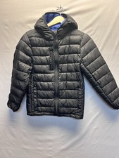 Urban Republic Boys Jacket Black Packable Full Zip Hoodie Light Puffer Med 10/12