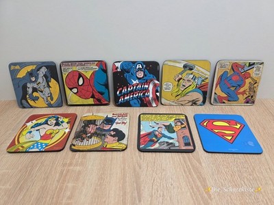 8 x Comic Untersetzer / von Comic Cons / Marvel - DC / Kork