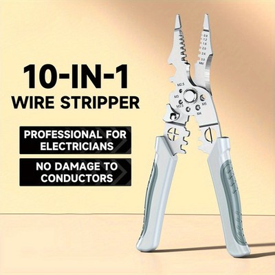 10-in-1 Electrician Pliers Wire Stripper Cutter Multi Tool DIY Repair   