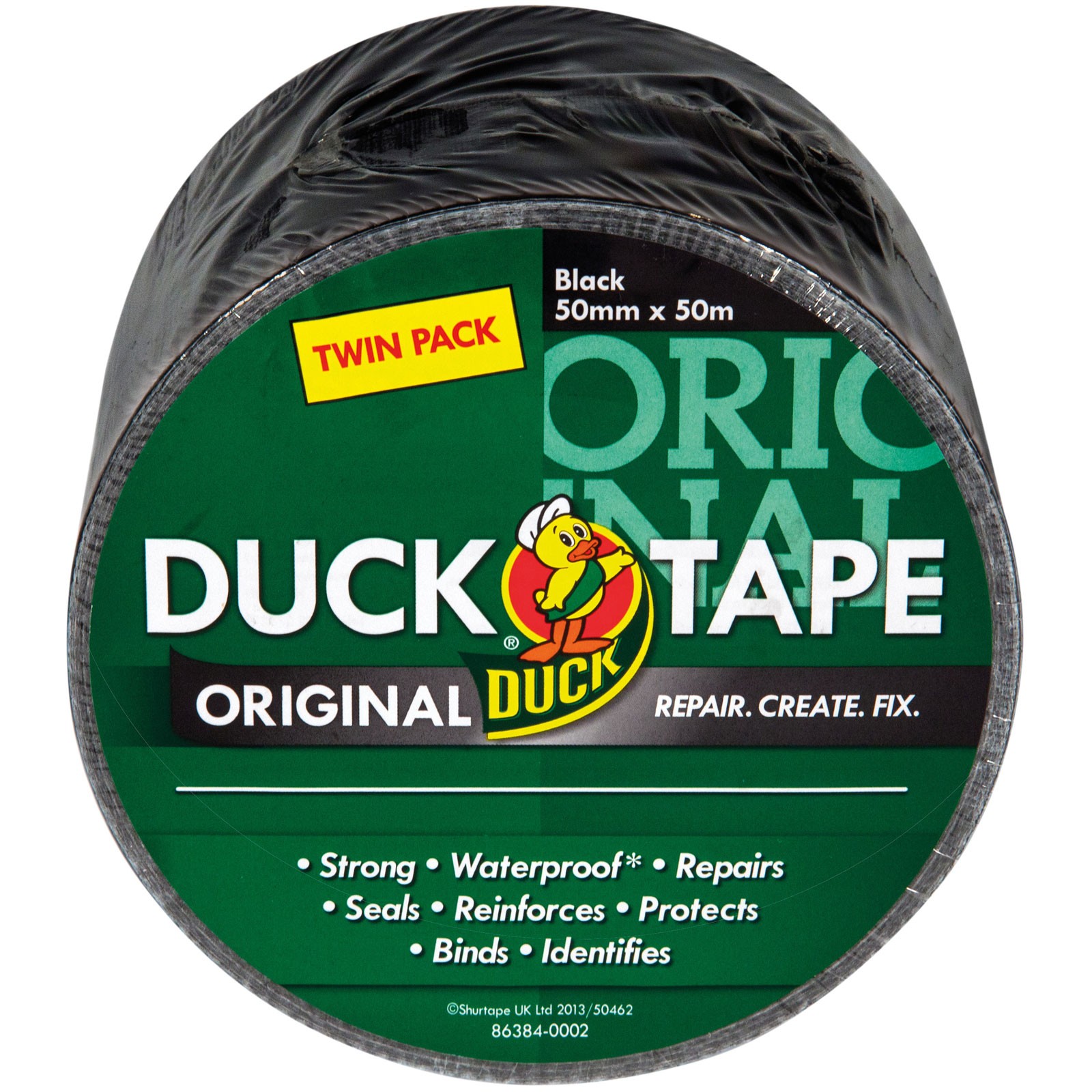 Shurtape Duck Tape® Original 50mm x 50m Black (Twin Pack)