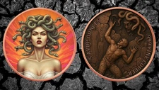 PRESALE Medusa's Gaze - 5 oz Colorized Copper round in Capsule (5000 Mintage)