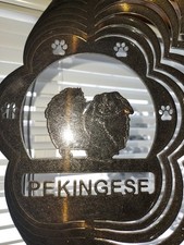 Pekingese Dog Breed Metal Wind Spinner Made in USA